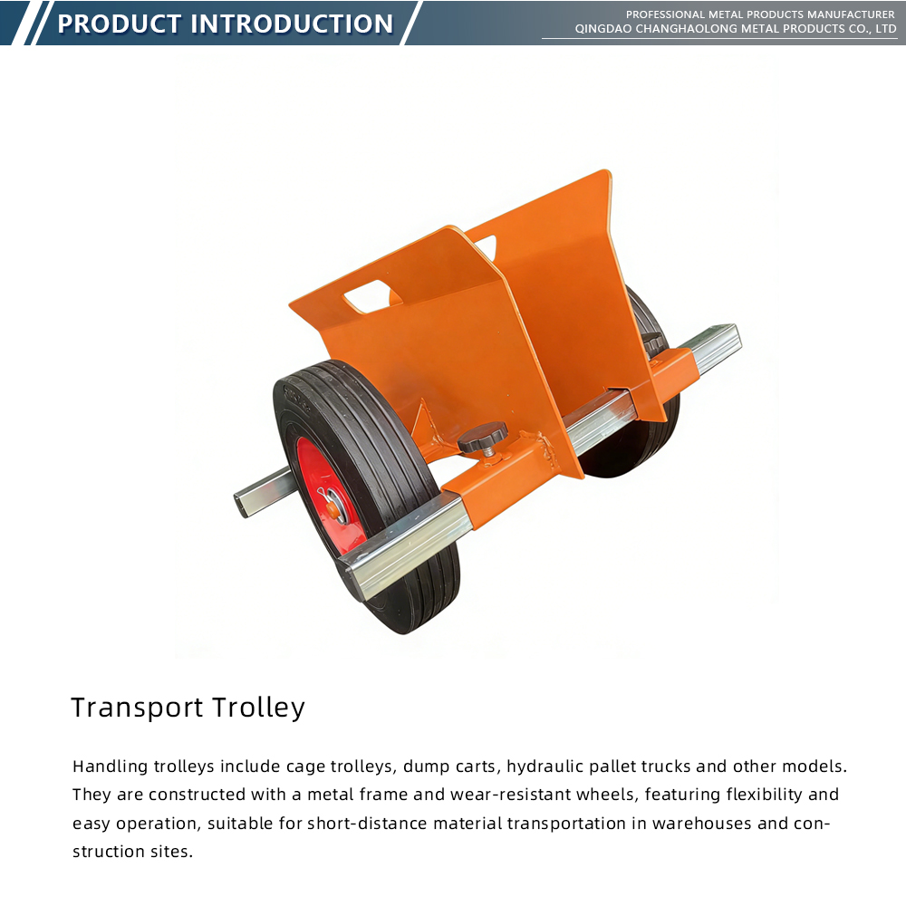 Orange Double-Wheel Transport Cart for Glass x