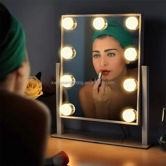 Tabletop Mount Hollywood Lighted Makeup Mirror with 360 Rotatable LED Lights and 9 Bulbs