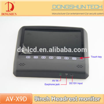 9 inch active headrest monitor with dual input