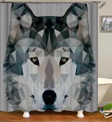 Wolf Bathroom Shower Curtain rideaux new waterproof bathroom curtains bath shower curtains fabric 3D shower curtains or mat