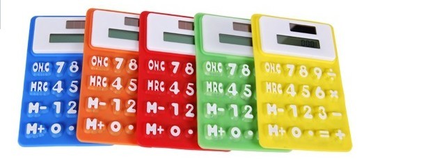 Multi Color 8 Digit Solar Power Silicon Rubber Jelly Calculator Promotion Gift (SL-380)