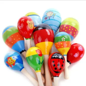 Colorful Wooden Maraca Rattles