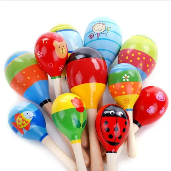 Colorful Wooden Maraca Rattles
