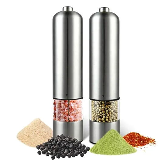 Hot Selling 2-in-1 Electric Salt and Pepper Grinder Set: Battery Operated Stainless Steel Mill for Convenient Kitchen Use