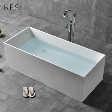 Modern Freestanding Square Large Size Sauna Bathtub with Artificial Stone Surface