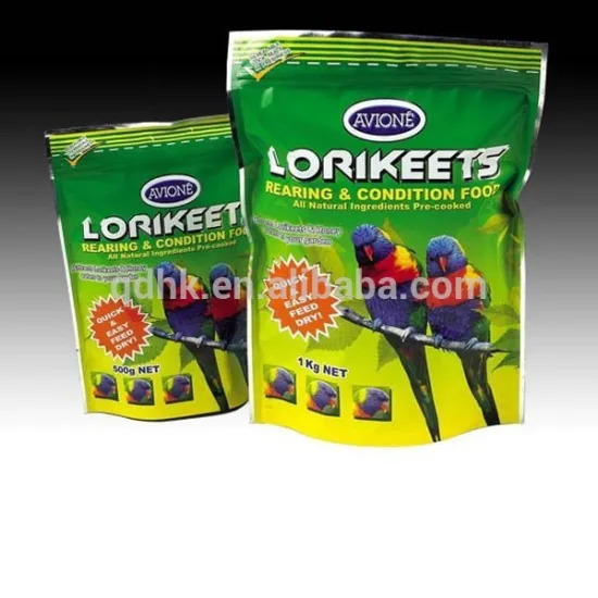 Pet food stand up zipper bag