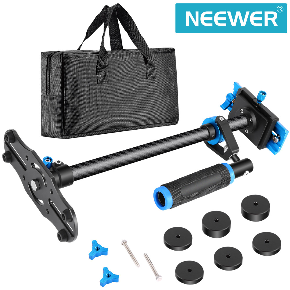 Neewer Carbon Fiber 24 inches/60 cm Handheld Stabilizer 1/4 3/8 inch Screw Quick Shoe Plate for Canon/Nikon/Sony