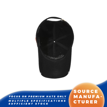 Topi Bisbol Bordir Patch Hitam Dicuci