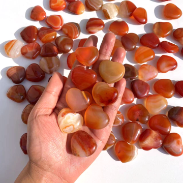 PRECIO BAJO Natural Red Carnelian Agate Heart en forma de piedras curativas
