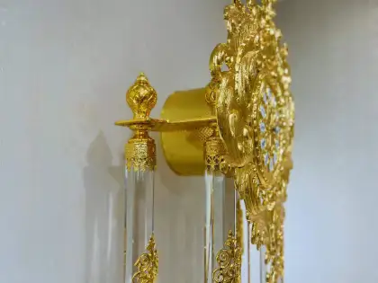 Luxurious Copper Grandfather Clock: European Floor Clock Crystal Standing Clock