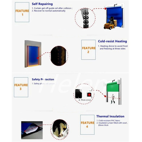 Industrial automatic PVC freezing zipper door