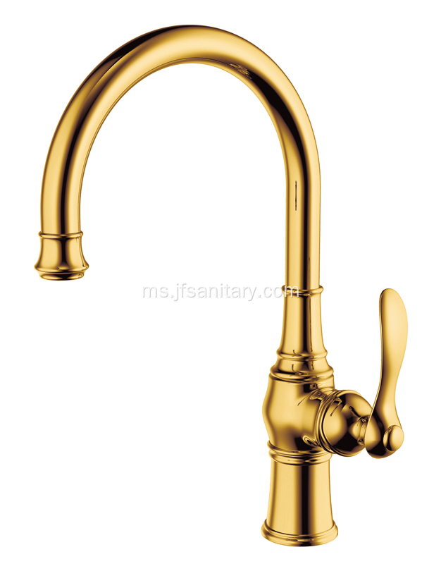 Tembaga tunggal lubang tunggal mengendalikan dapur FAUCET GOLD