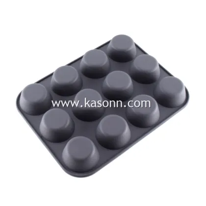 12 Cavity Round Silicone Cupcake Jelly Dessert Pan