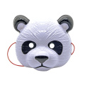 Máscara de panda de PVC com textura peluda branca preta