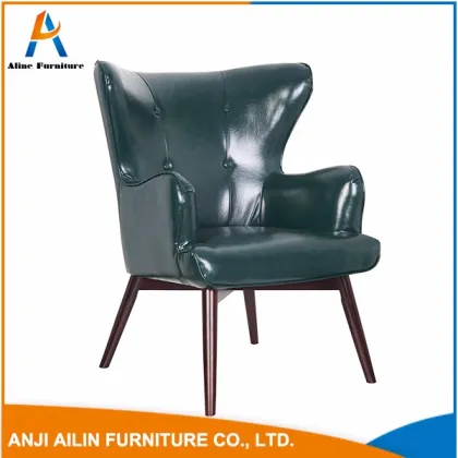 Deep green PU leather lesiure accent tub chair