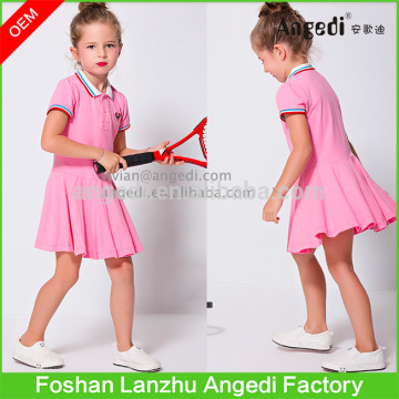 OEM supply gym wear School uniform new arrival 100% cotton material pique polo dress for girl 2-14yrs