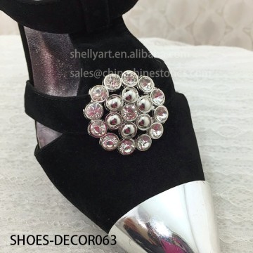 Wholesales Silver Decorative Ornaments Clip On Rhinestones Metal Shoe Clip
