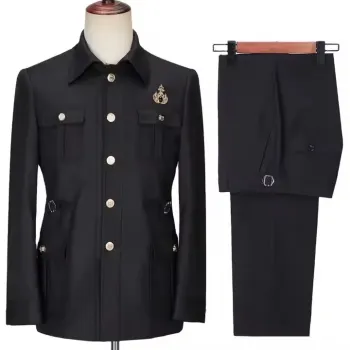 Factory Price Turn Down Collar Jacket and Pant 2 Pcs Set - Casual Business for Party, Groom, Prom & Safari Suits