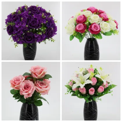 Wedding Flower of Artificial Flower Bouquet X 26 Rose Buds