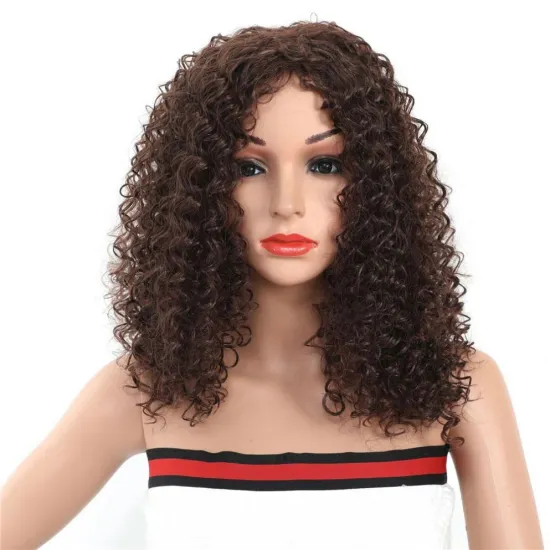 MYZYR own brand synthetic wig cheap heat-resistant synthetic wig brown Fuchsia golden kinky curly synthetic wigbrown