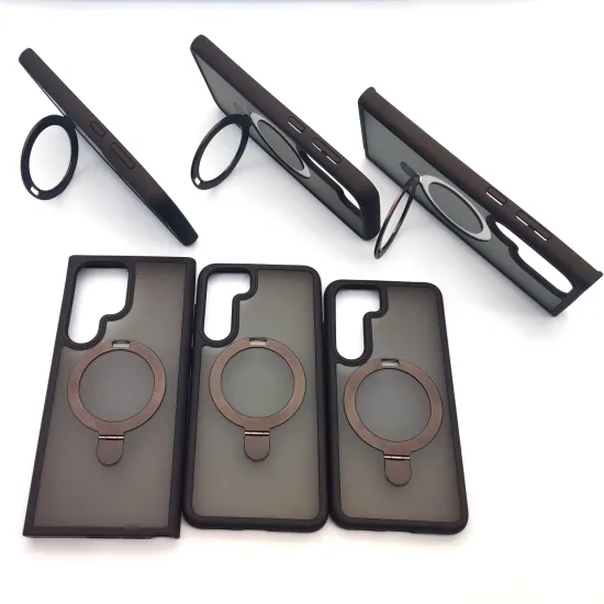 Magnetic Invisible Stand Shockproof Slim Translucent Matte Phone Case for Samsung Galaxy S23 Plus Ultra