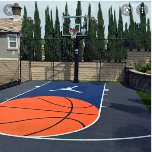 Backyard Home Gunakan Interlocking Basketball Sport Tiles Soft TPE FIBA ​​Diluluskan