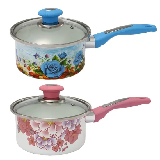 High Quality Colorful Enamelware Soup Pot Enamel Milk Pot