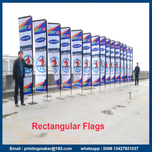 Custom Fabric Rectangular Flags Banners with Flagpole