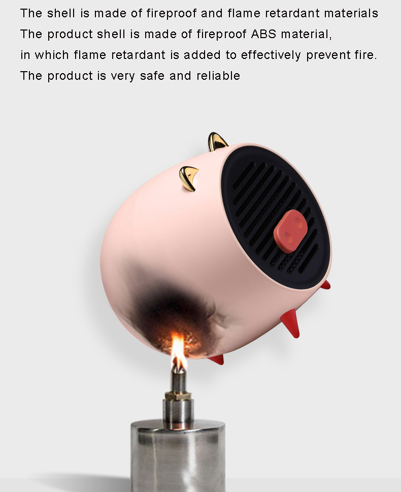Chimenea eléctrica mini calentador de cerdo y ventilador.