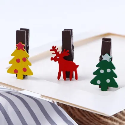 Christmas Snow Milu Wood Clip Gift