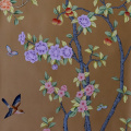 Brown natural hand-painted wallpaper