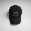 Mens Black Patch Sports Cap with Badge