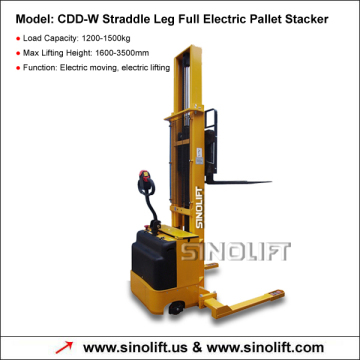 CDD-W Wide Straddle Leg Full Electric Stacker