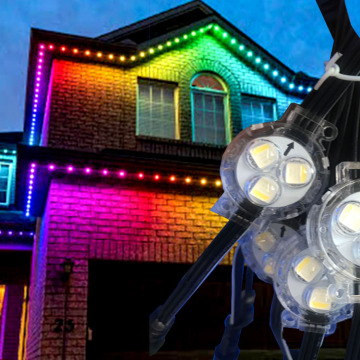 IP68 Waterproof 24V RGBW (4000K) LED Pixel Light String for Outdoor Christmas Decorations