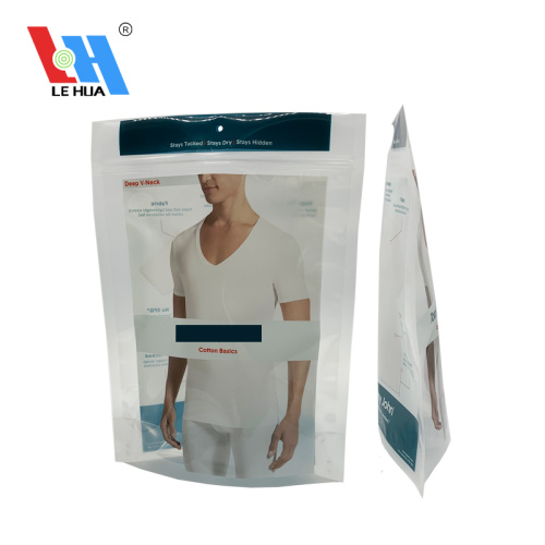 Reusable Printed Clothes Stand-up Zipper Bags With Window