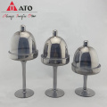 3 PCS/SET Ion plating silver cake stand late