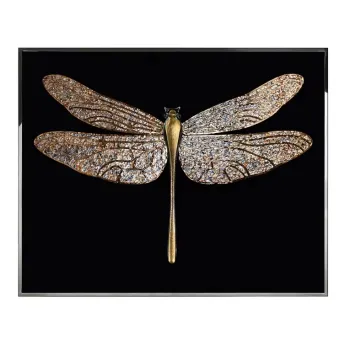 Luxury Home Decor: Glass Diamond Crystal Porcelain Wall Art with Frame