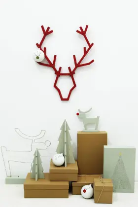 Christmas Decorations With Wooden Deer Home Decor Room