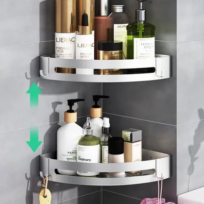 Aluminum Shower Corner Shelf - Kitchen Storage Rack & Bathroom Accessories