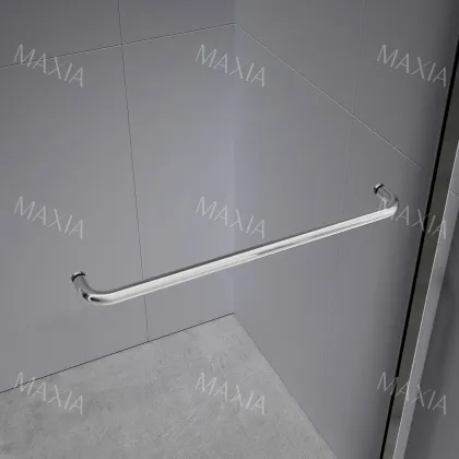 Black border S-shaped glass shower partition