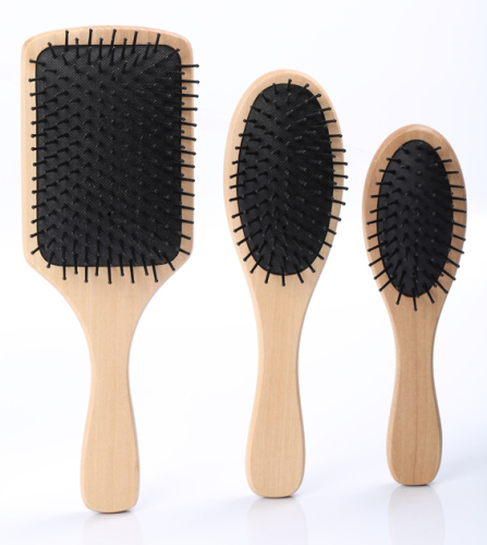 Pespa per pettine per capelli in legno con setole di bambù