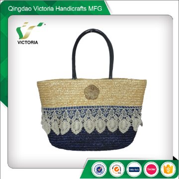 low price natural straw basket bag