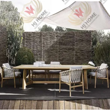 High-Quality Waterproof Outdoor Fabric and Teak Wood Garden Furniture for Cottage, Courtyard, and Beach