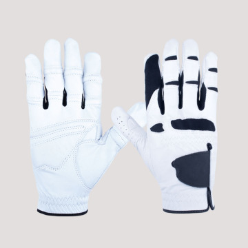 White and Black PU Soft Leather Golf Gloves