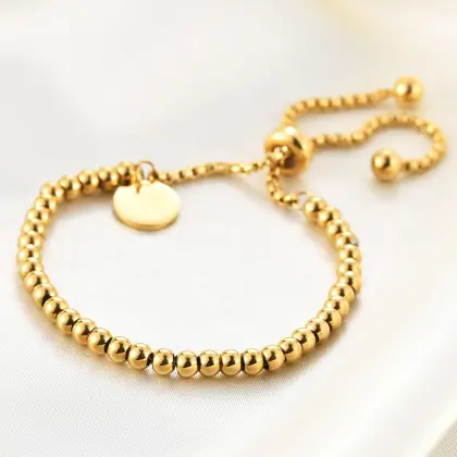 Women's Stylish Gold Clover Titanium Bracelet