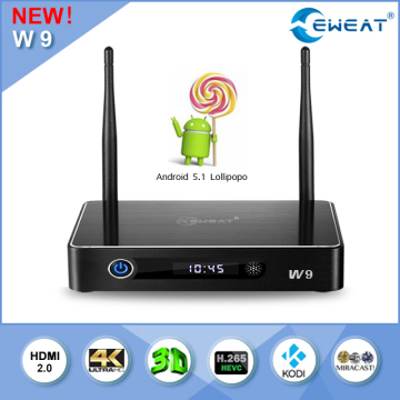 Best Selling Kodi16.0 W9 Amlogic S905 Quad Core Andorid 5.1 Smart TV Box 1GB/8GB 2.4+5.8GHz WiFi H.265 Full HD