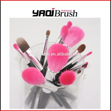 Professional pink hair makeup brushes