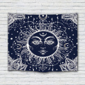 Sun Face Tapisserie Wandbehang Bohemian Boho Indian Hippie Mandala Wandteppich Psychedelic Mystic für Wohnzimmer Schlafzimmer Wohnheim