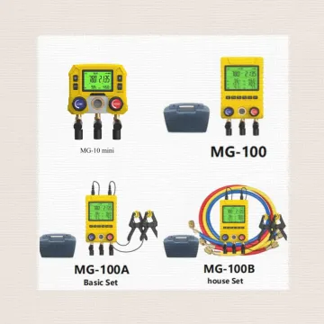 Digital Refrigerant Pressure Gauge Tool Set with Extra Large LED Screen for Auto AC Systems (MG-10mini, MG-100, MG-100A, MG-100B)