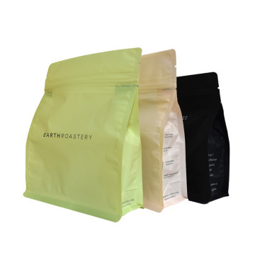 12oz duurzaam composteerbaar plantaardig plastic koffiebonenpakket